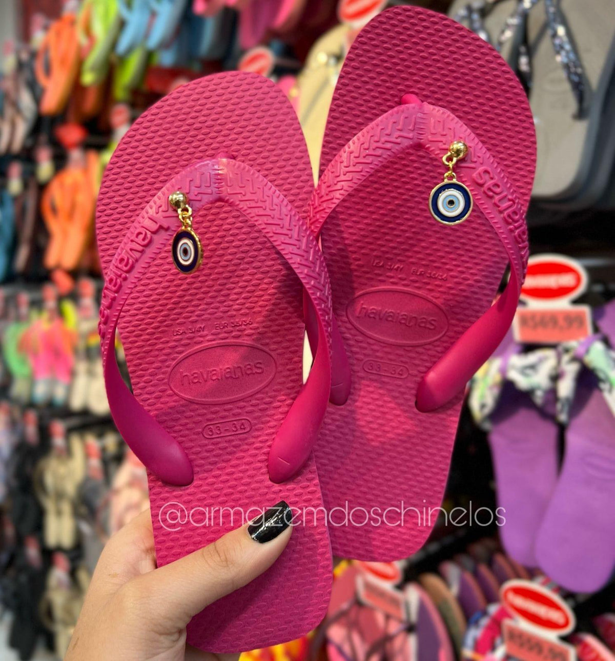 Havaianas Top + Pingente Olho Grego