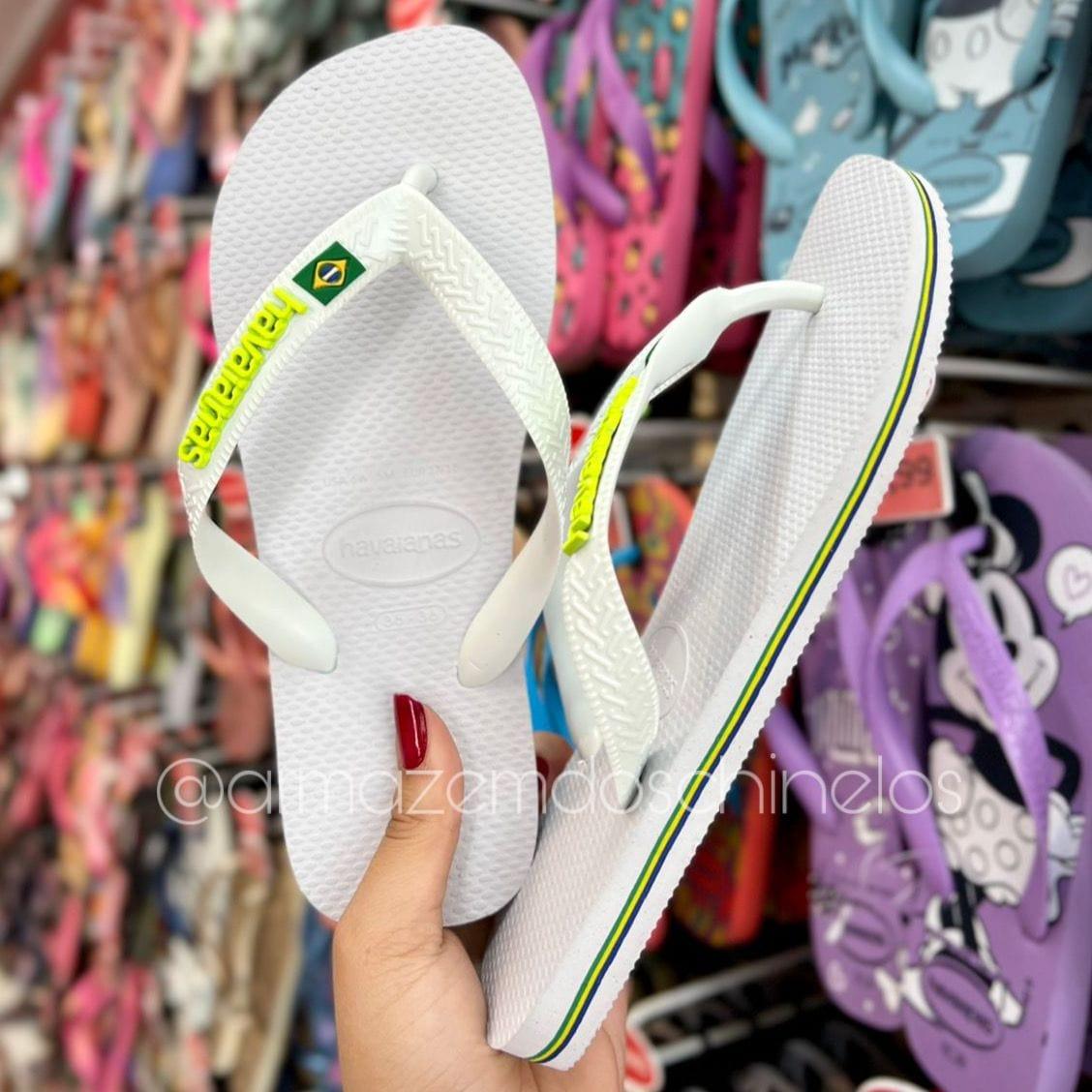 Havaianas Brasil + Pingente Placa - (Branco)